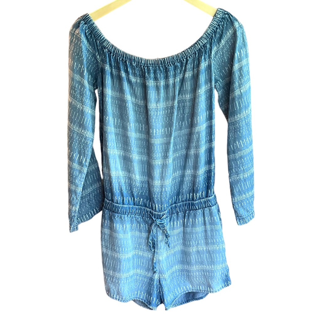 Cloth & Stone Anthropologie Off The Shoulder Denim Chambray Romper Women… - Picture 6 of 15